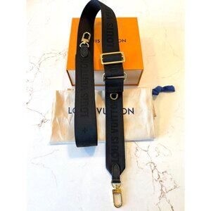 Louis Vuitton Authentic Adjustable Removable Black Wide Strap for Bag